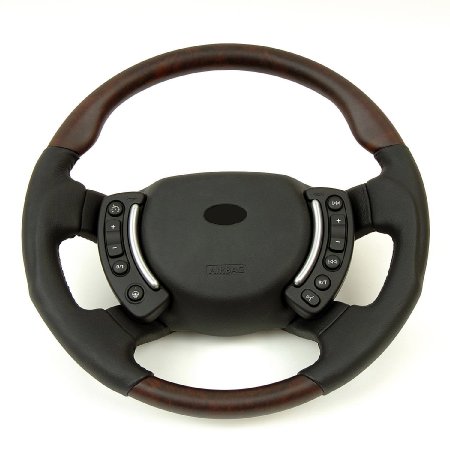 Steering Wheel - Burr Walnut SPORT Grip HEATED - Click Image to Close